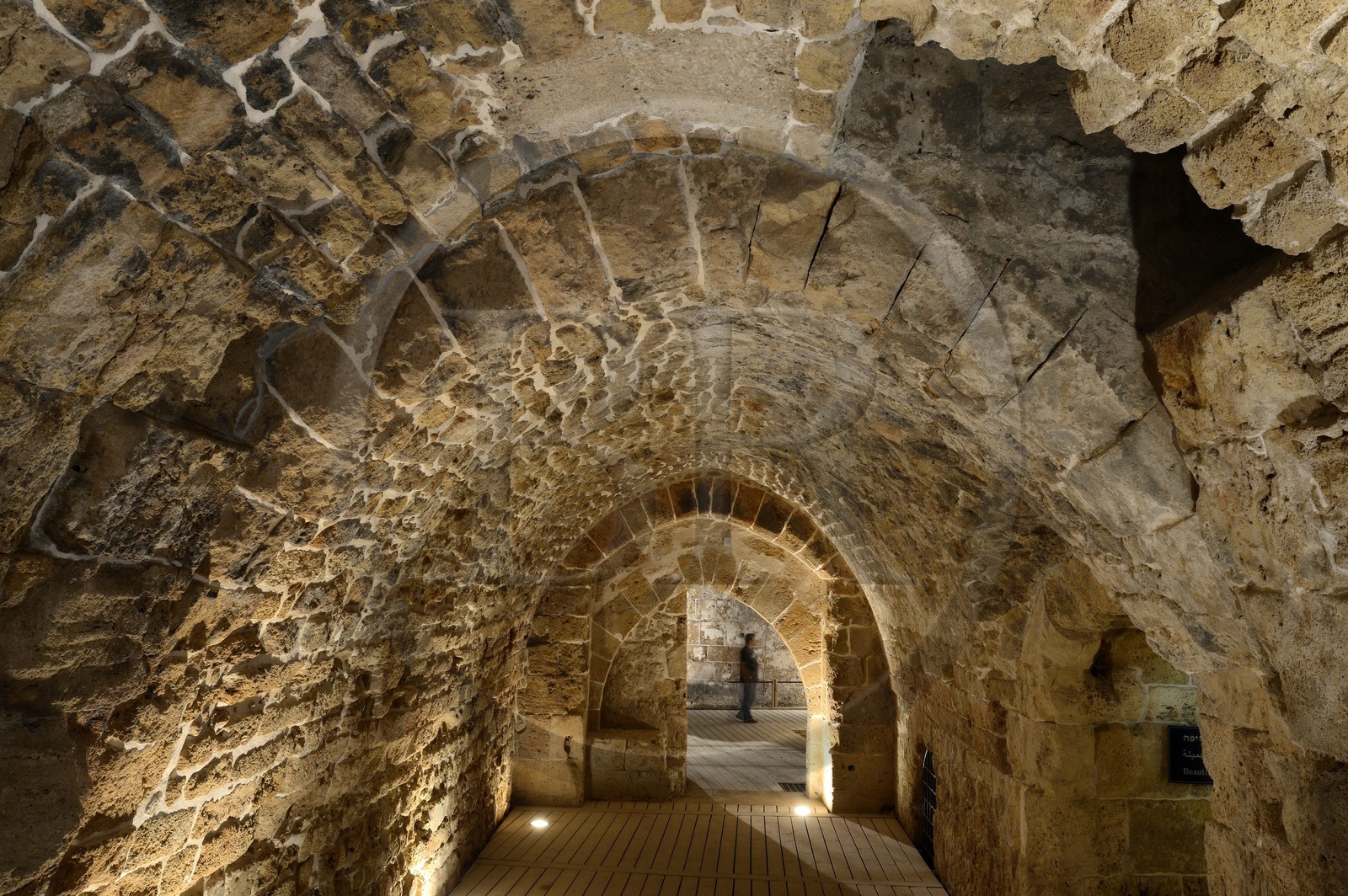 Israel, North district, Galilee, Acre (Akko), old town, listed as World Heritage by UNESCO, the Crusaders underground city, street along the Hospitaller fortress