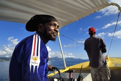 Caribbean, Dominica Island, rasta and boat captain Lyndon Prince