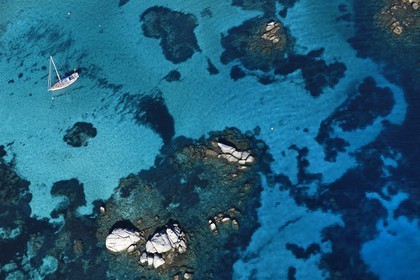France, Corse du Sud, Bonifacio, Lavezzi Islands Nature Reserve (aerial view)