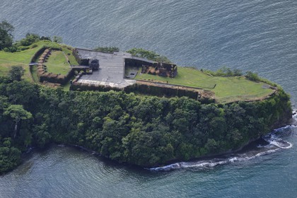 Panama, province de Colon, Colon, Fort San Lorenzo datant de l'époque espagnole (vue aérienne)