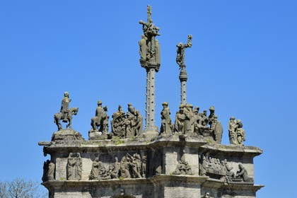 France, Finistere, Pleyben, the calvary in the Parish close (enclos paroissial)