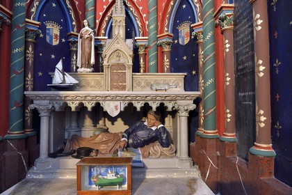 France, Seine Maritime, the town of Sainte Adresse in the neibourhood of Le Havre, the Notre-Dame-des-Flots Chapel built in 1857