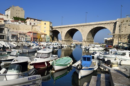 France, Bouches-du-Rhône (13), Marseille, quartier d'Endoume, le Vallon des Auffes