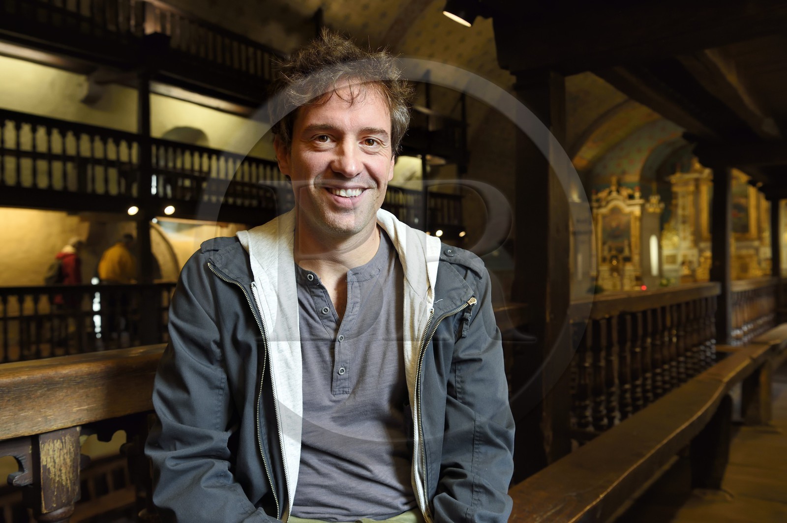 France, Pyrénées-Atlantiques (64), Pays-Basque, Saint-Etienne-de-Baïgorry, église Saint-Etienne, l'historien Antton Curutcharry