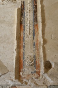 Israel, West Bank, Herodium or Herodion is a volcano-like hill with a truncated cone with a a fortress and palace build by Herod the Great (Herodion National Park), the Royal Box at King Herod's Theater excavations were conducted by Prof. Ehud Netzer and now by Yakov Kalman, stucco decorations