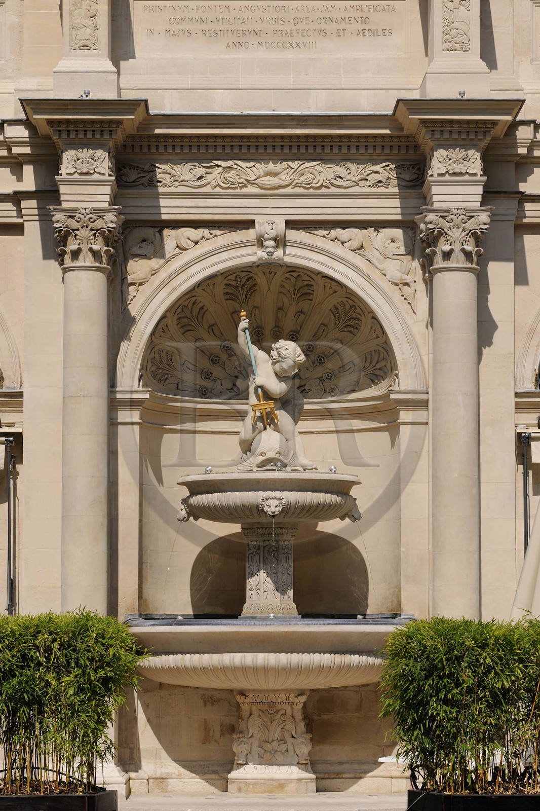 France, Paris (75), la fontaine Gaillon sur la place Gaillon