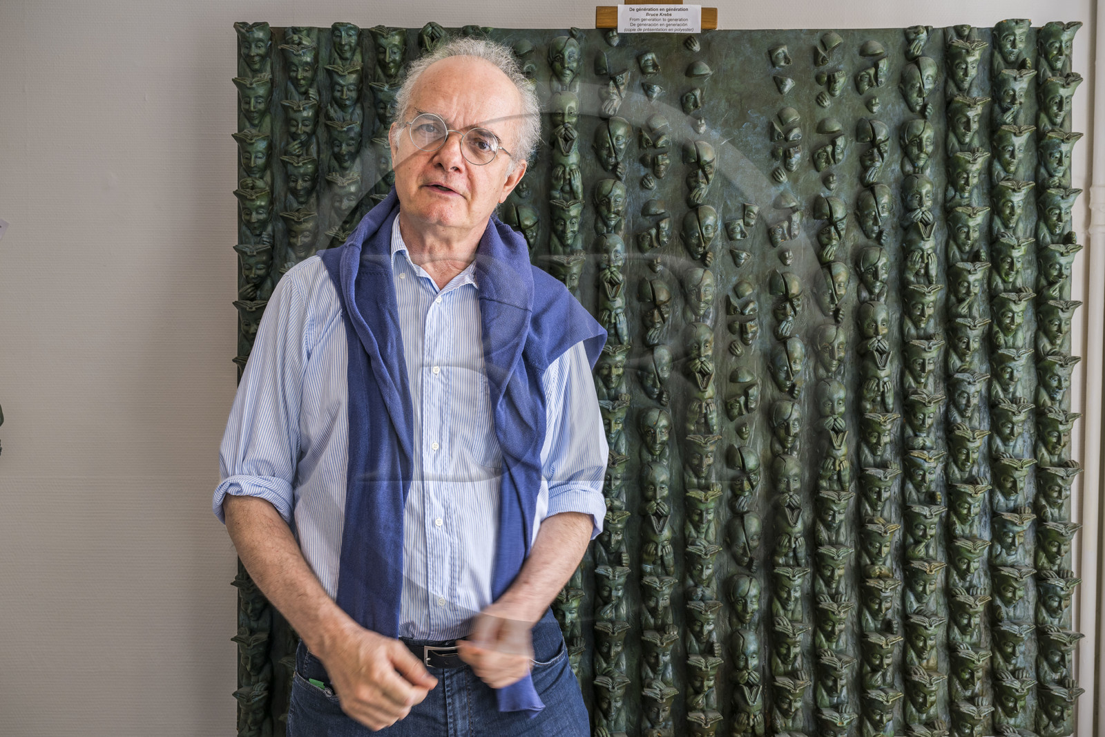 France, Charente Maritime, La Rochelle, From generation to generation, work of the artist Bruce Krebs in portrait in his gallery rue Amelot