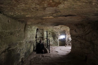 France, Bas-Rhin (67), château de Fleckenstein, pièce troglodityque