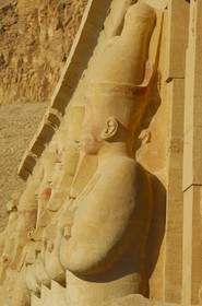 Egypt, Upper Egypt, Nile Valley, surroundings of Luxor, West bank, Thebes Necropolis listed as World Heritage by UNESCO, Temple of Hatchepsut, Deir el Bahari, osirian pillars