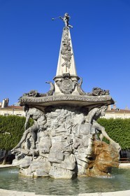 France, Meurthe-et-Moselle, Nancy, place  d'Alliance, listed as World Heritage by UNESCO, fountain carved by Paul-Louis Cyfflé