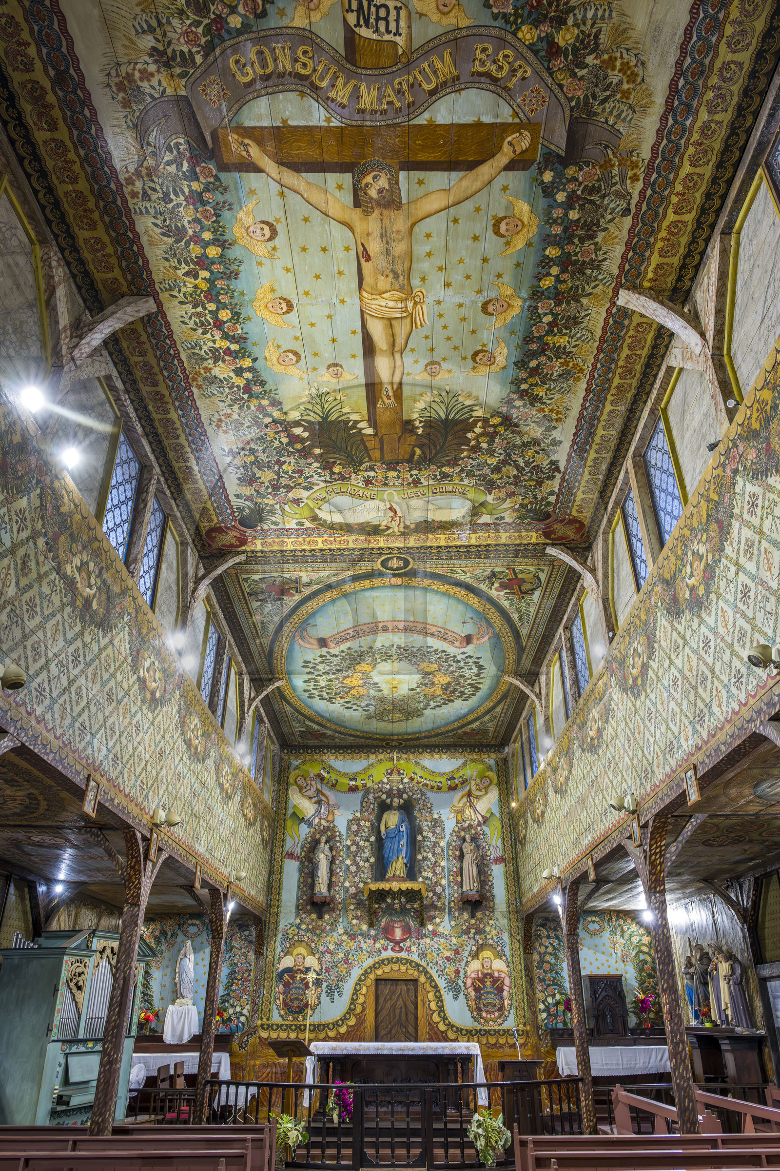 France, Guyane, Iracoubo, église Saint-Joseph d’Iracoubo entièrement décorée par le bagnard Pierre Huguet
