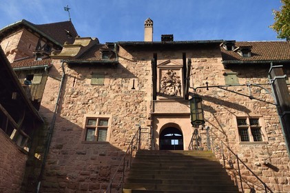 France, Bas Rhin, Orschwiller, Alsace Wine Road, Haut Koenigsbourg Castle, the great stronghold