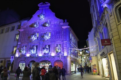 France, Bas Rhin, Strasbourg, old town listed as World Heritage by UNESCO, Christmas decoration on the Christian Meyer patisserie