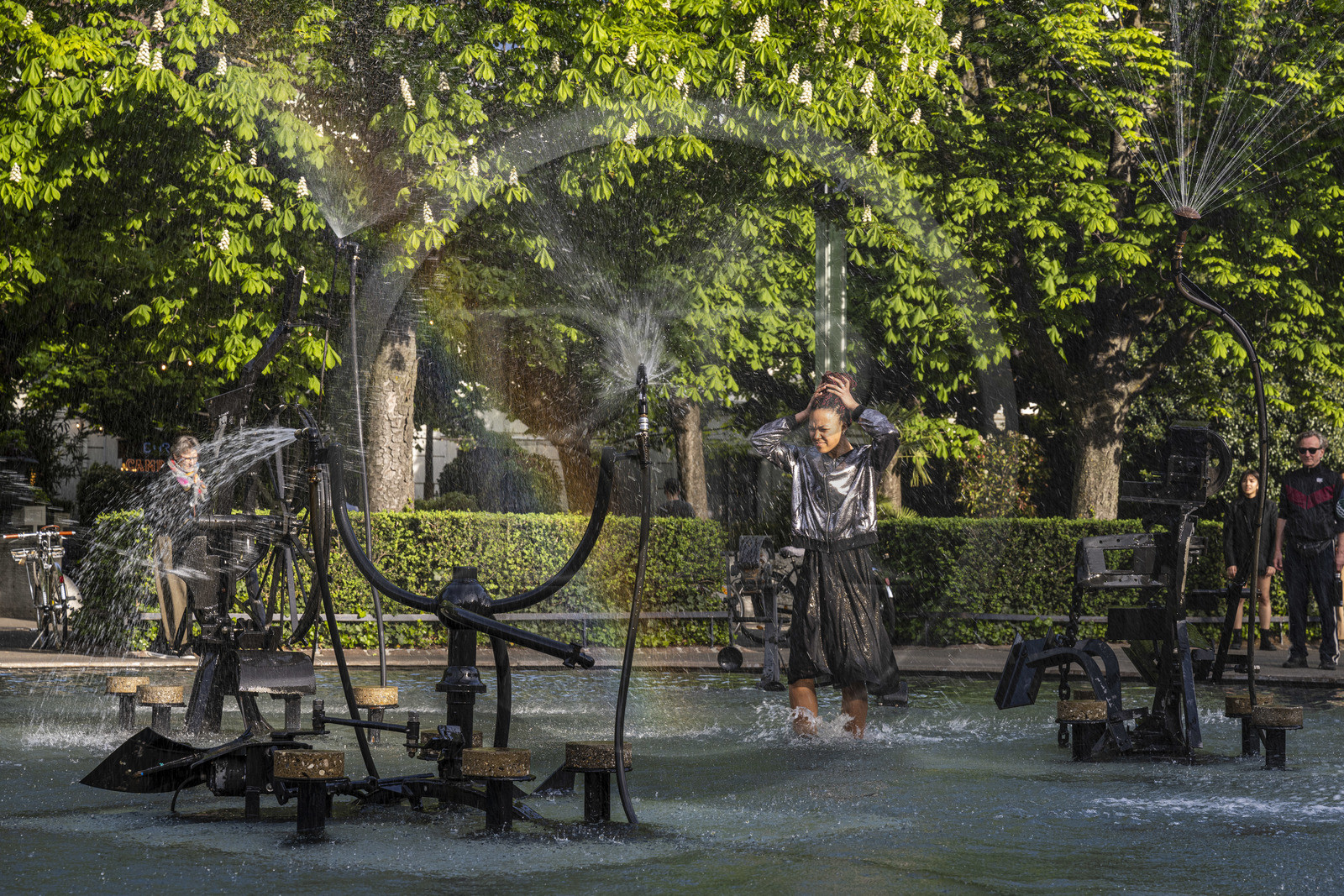 Suisse, Bâle, Theaterplatz, Fontaine du Carnaval de Tinguely (Fasnachtsbrunnen)