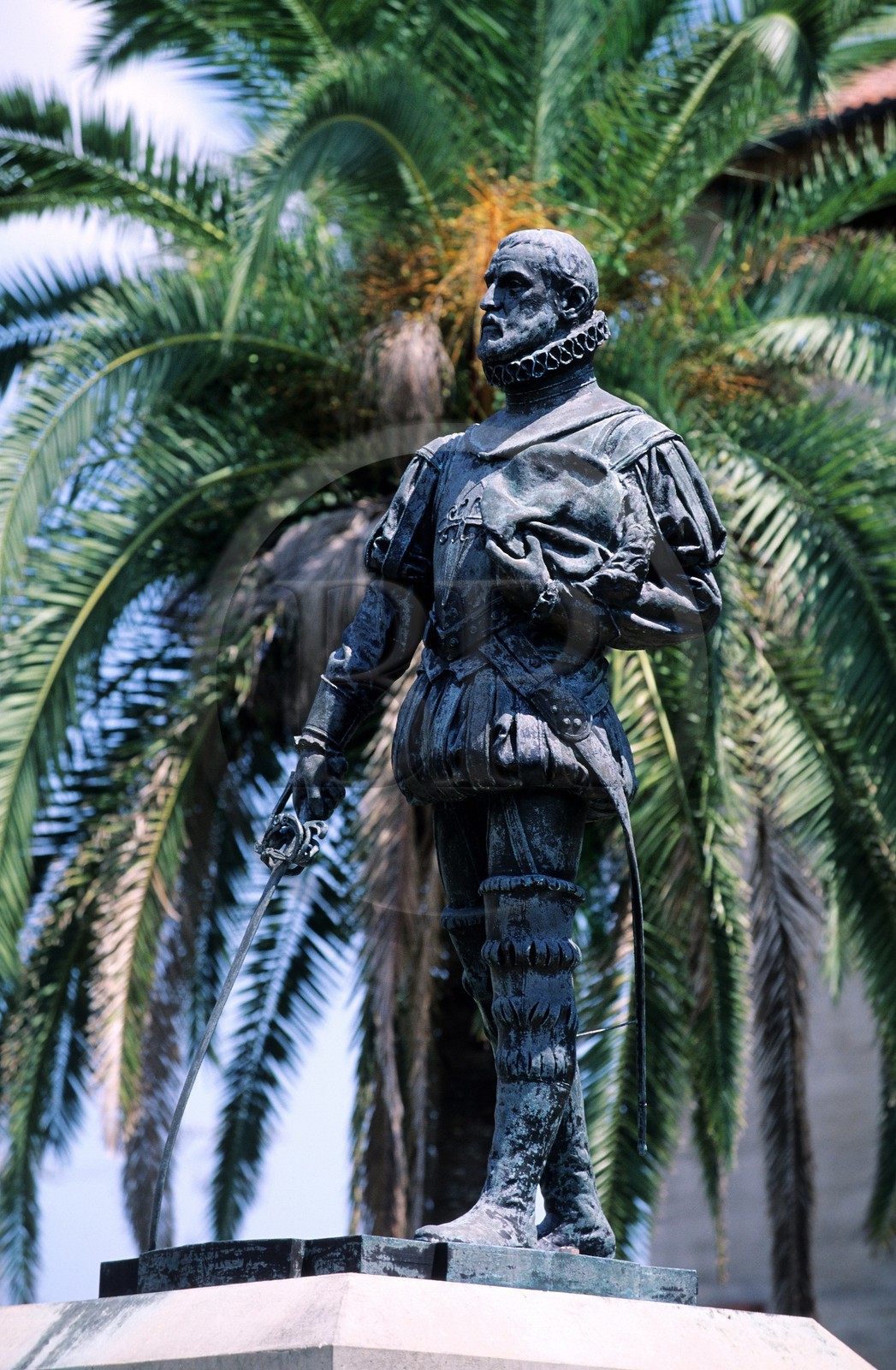 Etats-Unis, Floride, Saint-Augustine, ville fondée par Don Pedro Menendez de Aviles représenté par une statue