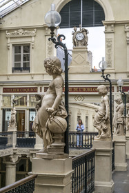 France, Loire Atlantique, Nantes, Graslin district, Passage Pommeray, shopping arcade from 1843 designed by architects Jean-Baptiste Buron and Hippolyte Durand Gasselin