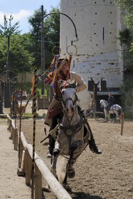 France, Seine et Marne (77), Provins, ville classée Patrimoine Mondial de l'UNESCO, spectacle La Légende des Chevaliers