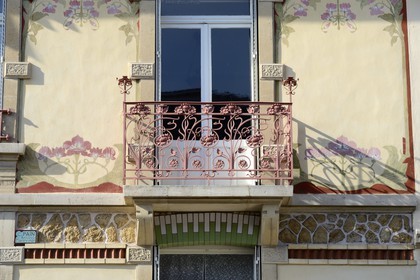 France, Meurthe-et-Moselle (54), Nancy, rue Félix Faure, maison de lotissement Art Nouveau de l'architecte Cesar Pain