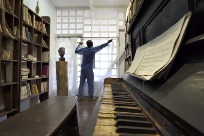 Gabon, Moyen-Ogooue Province, Lambaréné, the former Albert Schweitzer Hospital now a museum, the piano on which the doctor loved to play Bach