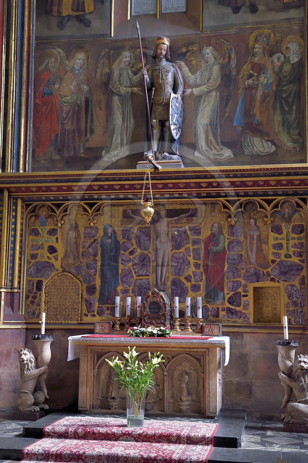 République Tchèque, Prague, centre historique classé Patrimoine Mondial de l'UNESCO, quartier de Hradcany, la cathédrale Saint-Guy à l'intérieur du chateau Royal, Chapelle de Saint Venceslas