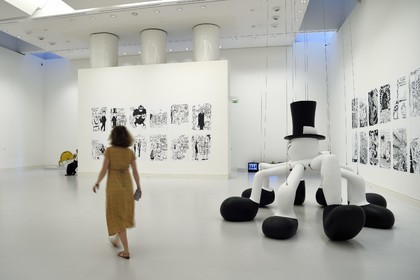 France, Bas Rhin, Strasbourg, Museum of Modern and Contemporary Art of Strasbourg (MAMCS) by architect Adrien Fainsilber, Spider (2001) by Alain Séchas