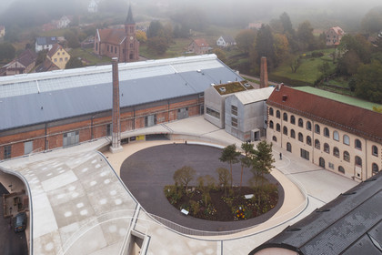 France, Moselle, Meisenthal, Centre international d'Art verrier (CIAV) (international glass centre) (aerial view)