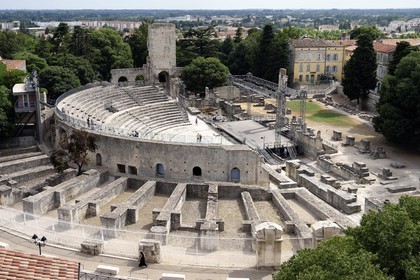 France, Bouches-du-Rhône (13), Arles, le théâtre antique du Ier siècle av JC classés Patrimoine Mondial de l'UNESCO