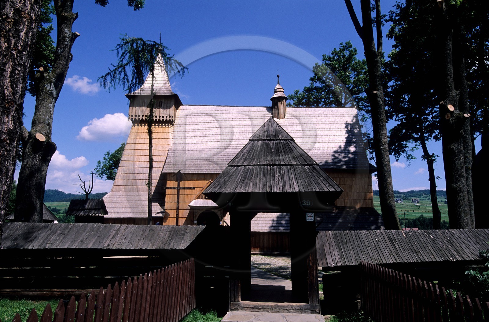 Pologne, région de la Petite Pologne, Debno, église en bois classée Patrimoine Mondial de l'UNESCO