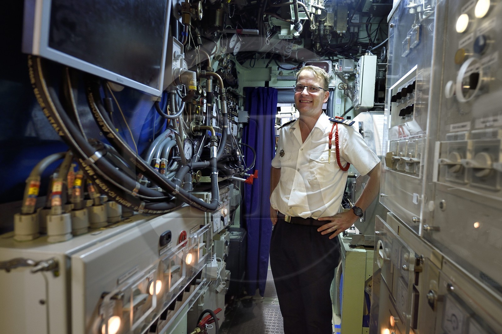 France, Var (83), Toulon, la base navale (Arsenal), le capitaine de frégate Nicolas Faure, commandant du sous-marin nucléaire d’attaque (SNA) Casabianca (de type Rubis)