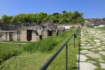 France, Rhone, Lyon, historical site listed as World Heritage by UNESCO, colline de Fourviere, Roman theatre, the Roman road and the Odeon