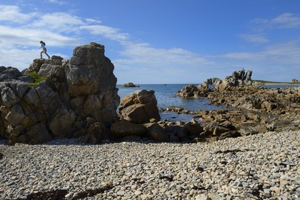 France, Cotes-d'Armor, Cote d'Ajoncs, Plougrescant, Pors Scaff cove