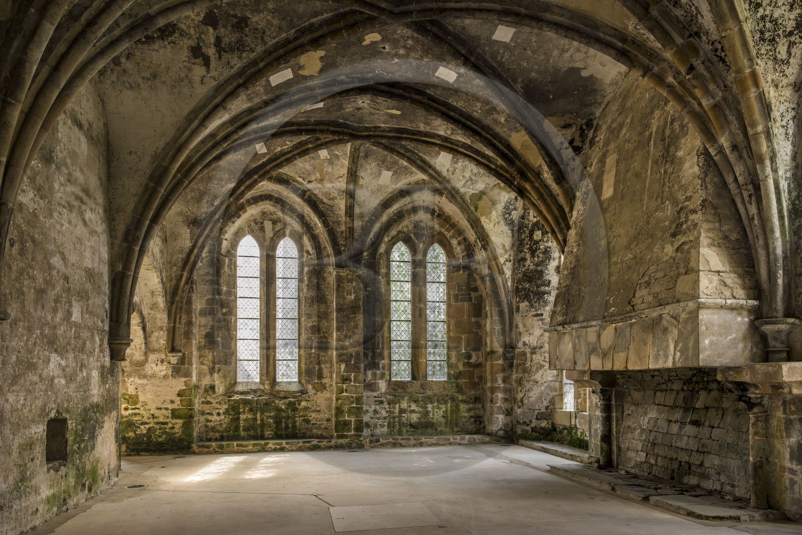 France, Cotes d'Armor, Paimpol, the 13th century Beauport Abbey, the Duke's room