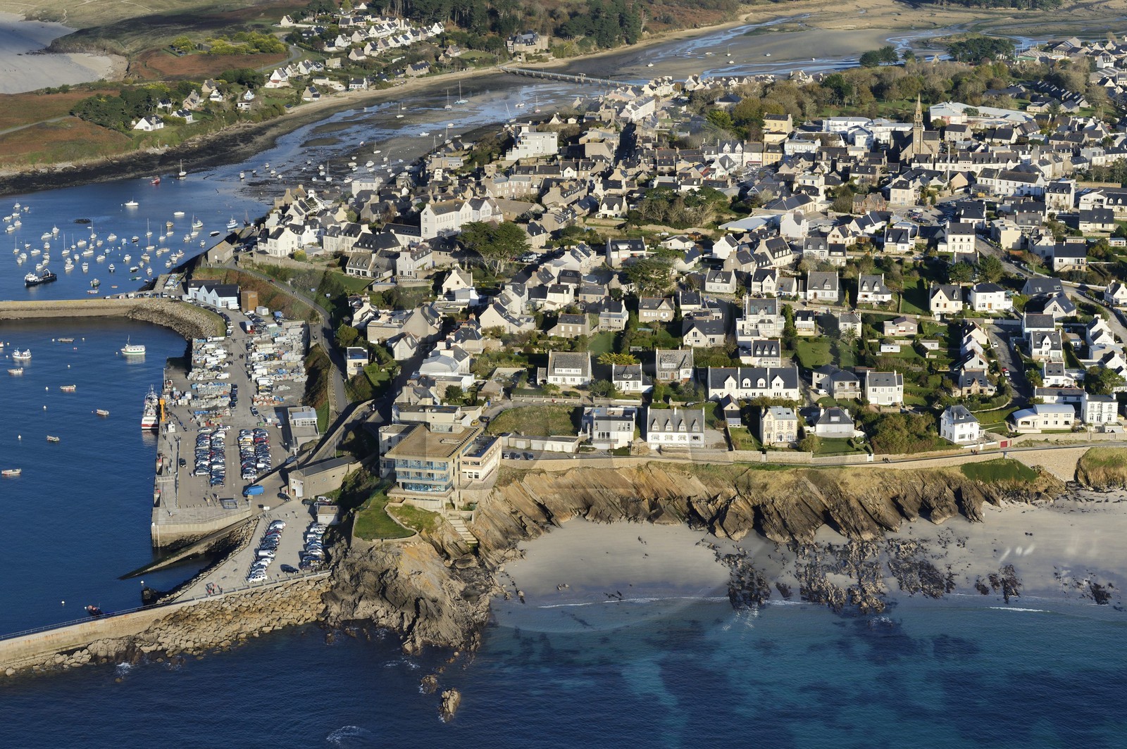 France, Finistère (29), parc naturel régional d'Armorique, Le Conquet (vue aérienne)