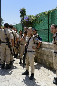 Israel, Jérusalem, ville sainte, jeunes soldats effectuant leur service militaire
