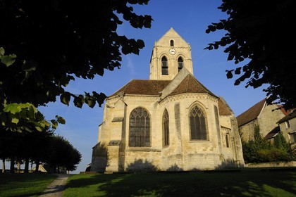 France, Val d'Oise, French Vexin natural regional park, Auvers sur Oise, church painted by Van Gogh