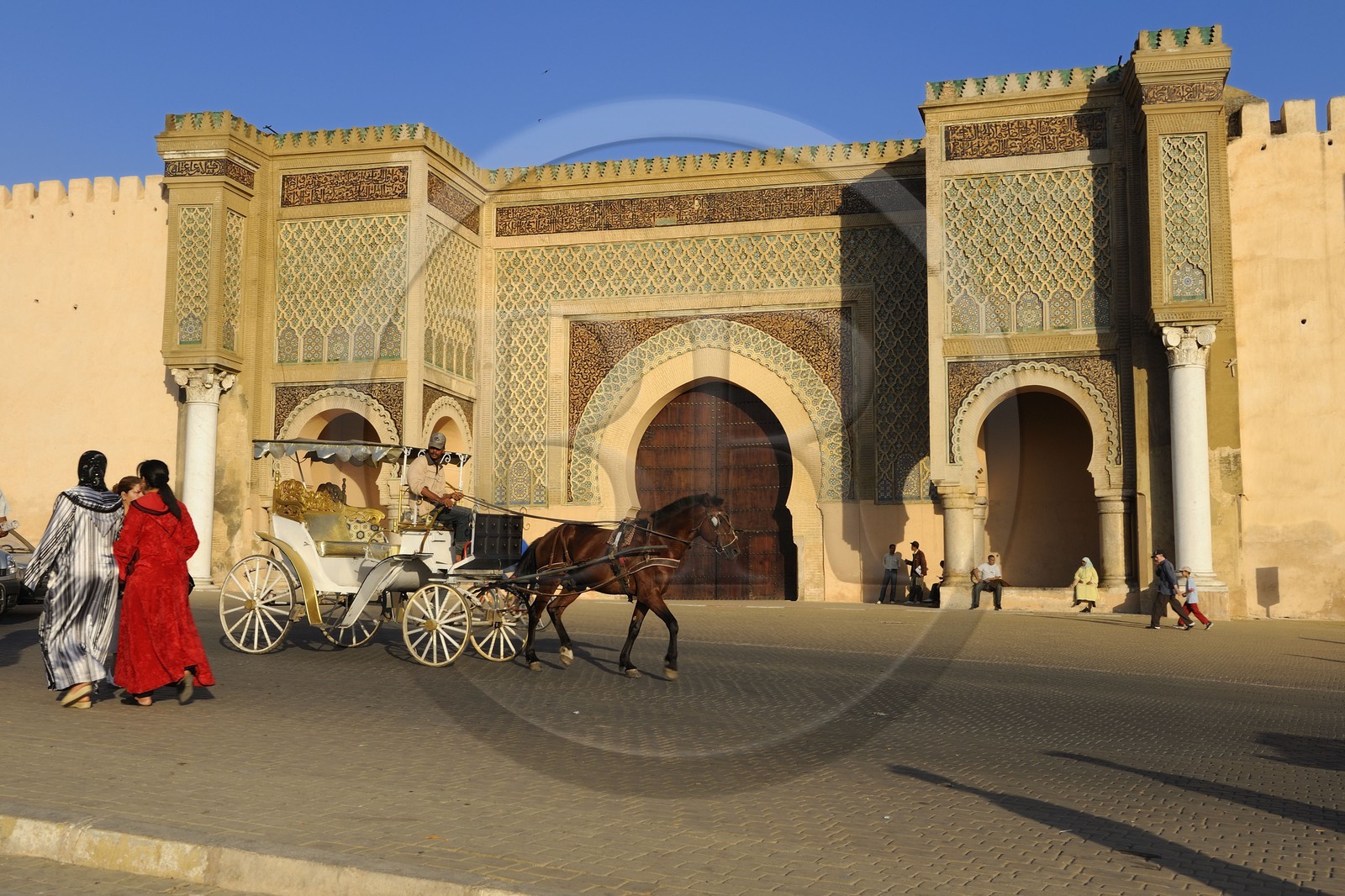 Morocco, Meknes Tafilalet Region, Meknes, Imperial City, medina listed as World Heritage by UNESCO, Bab El Mansour Gate between the imperial city and the medina on the Place El Hedime (or Lahdim)