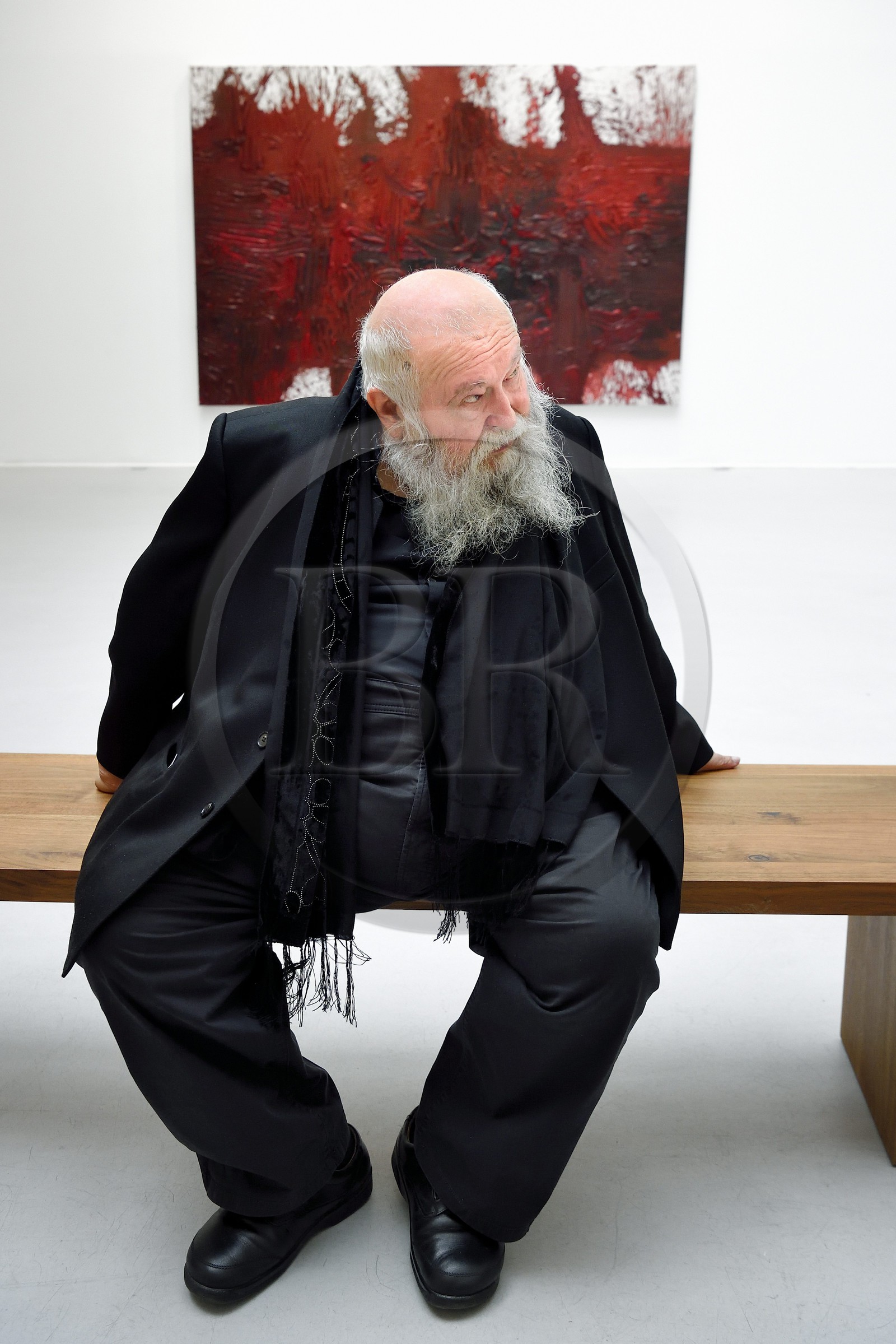 France, Paris (75), Galerie RX, Hermann Nitsch, artiste contemporain autrichien, cofondateur du mouvement Wiener Aktionismus (Actionnisme viennois)