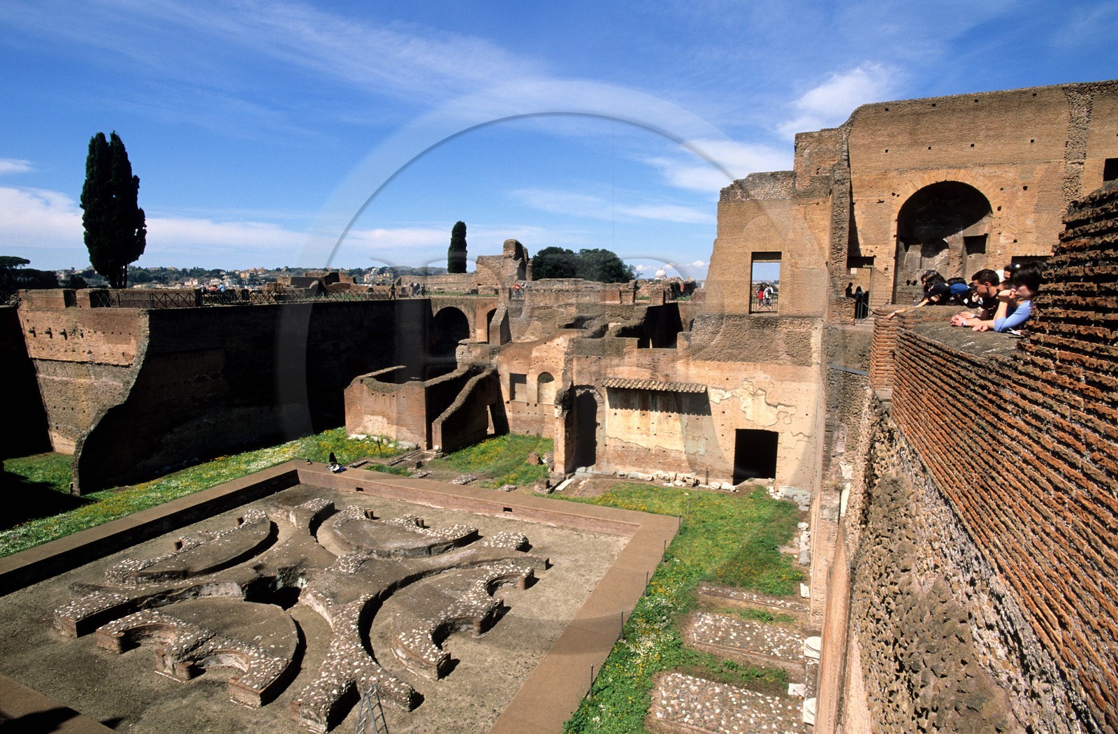Italie, Latium, Rome, le Palatin, le péristyle inférieur de la Domus Augustana