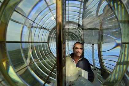 France, Var, Iles d'Hyeres, Parc National de Port Cros (National park of Port Cros), Porquerolles island, Emmanuel Rapenne is the Porquerolles lighthouse keeper