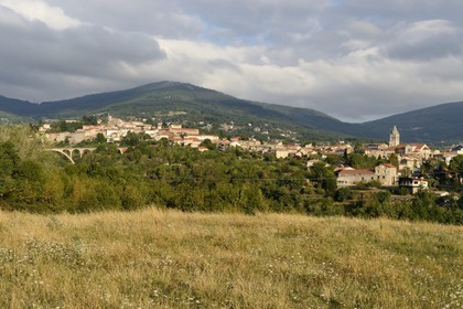 France, Loire, Parc Naturel Regional du Pilat (Natural Regional Park of Pilat), Pelussin  at the foot of the Massif du Pilat