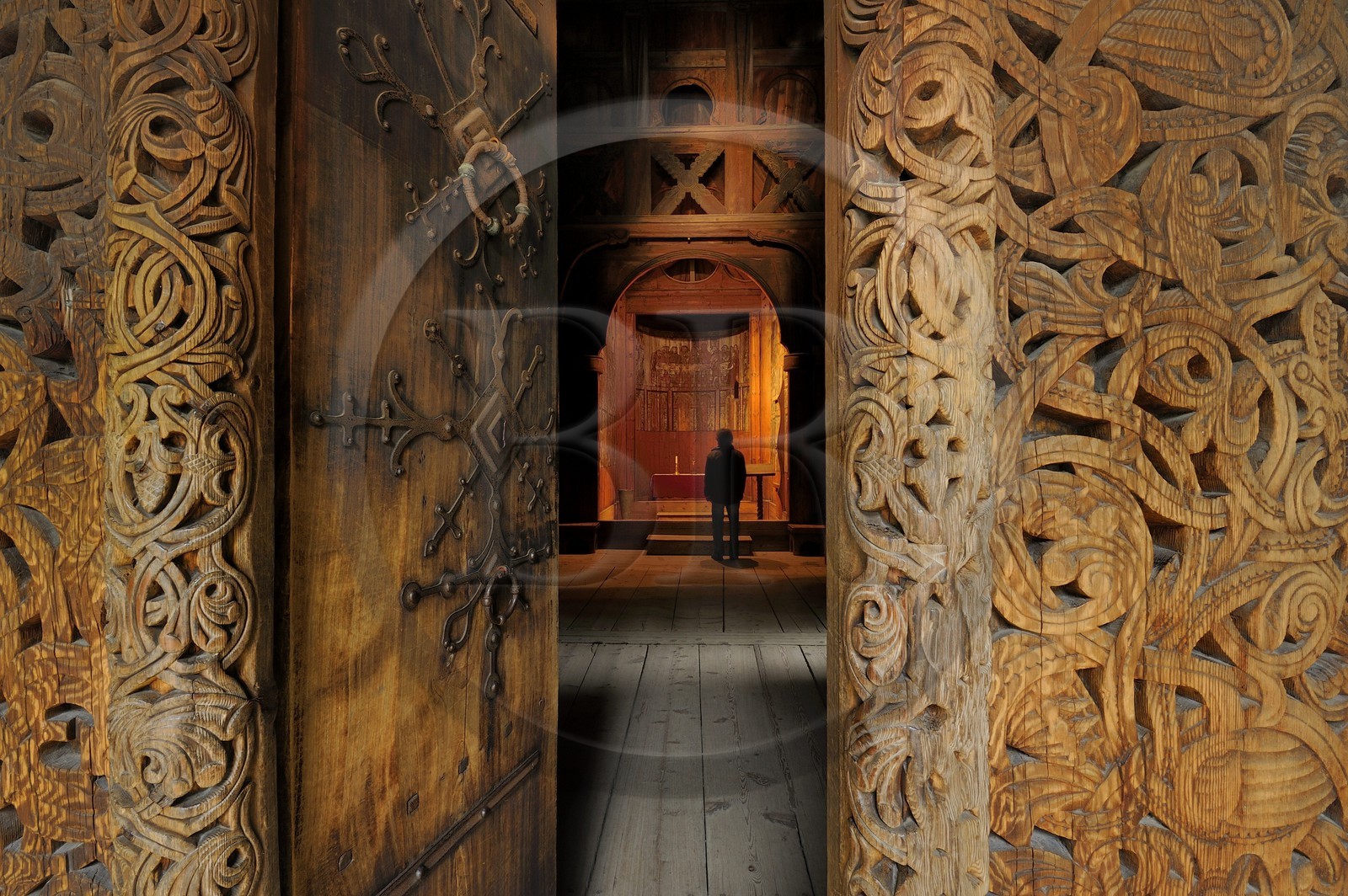 Norway, Oslo, Bygdoy Peninsula, Norsk Folkemuseum (Norwegian Folk Museum), Gol stave wooden church