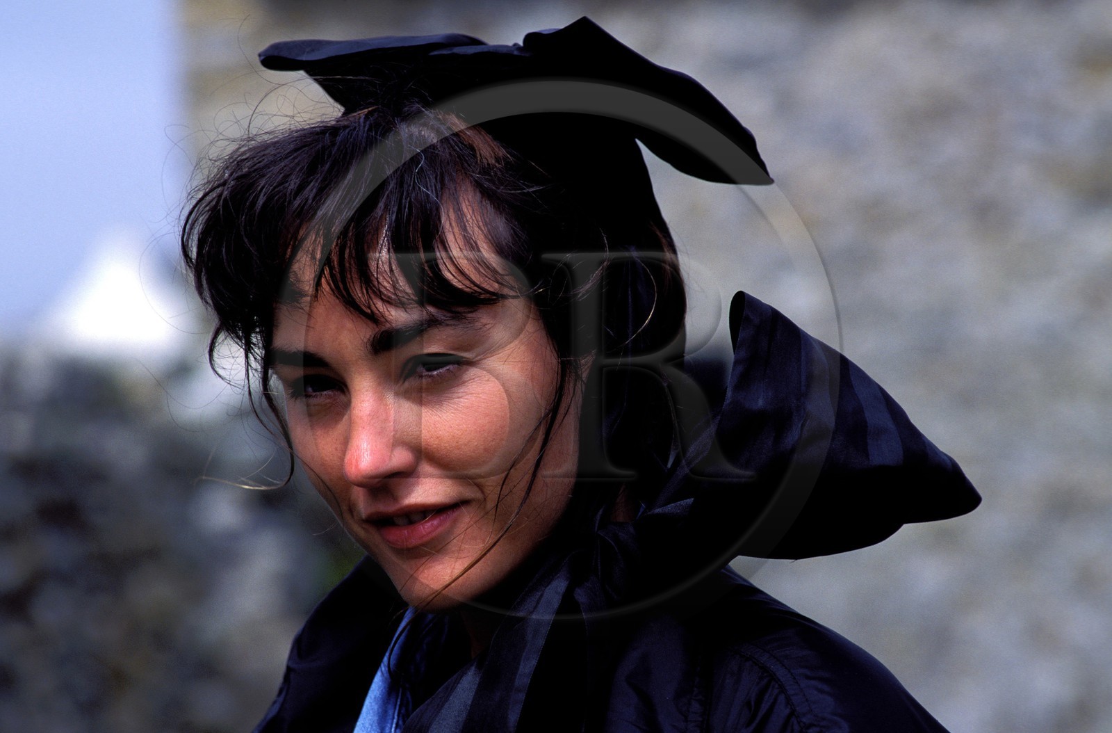 France, Finistere, Ouessant island, Breton women wearing a traditional headdress