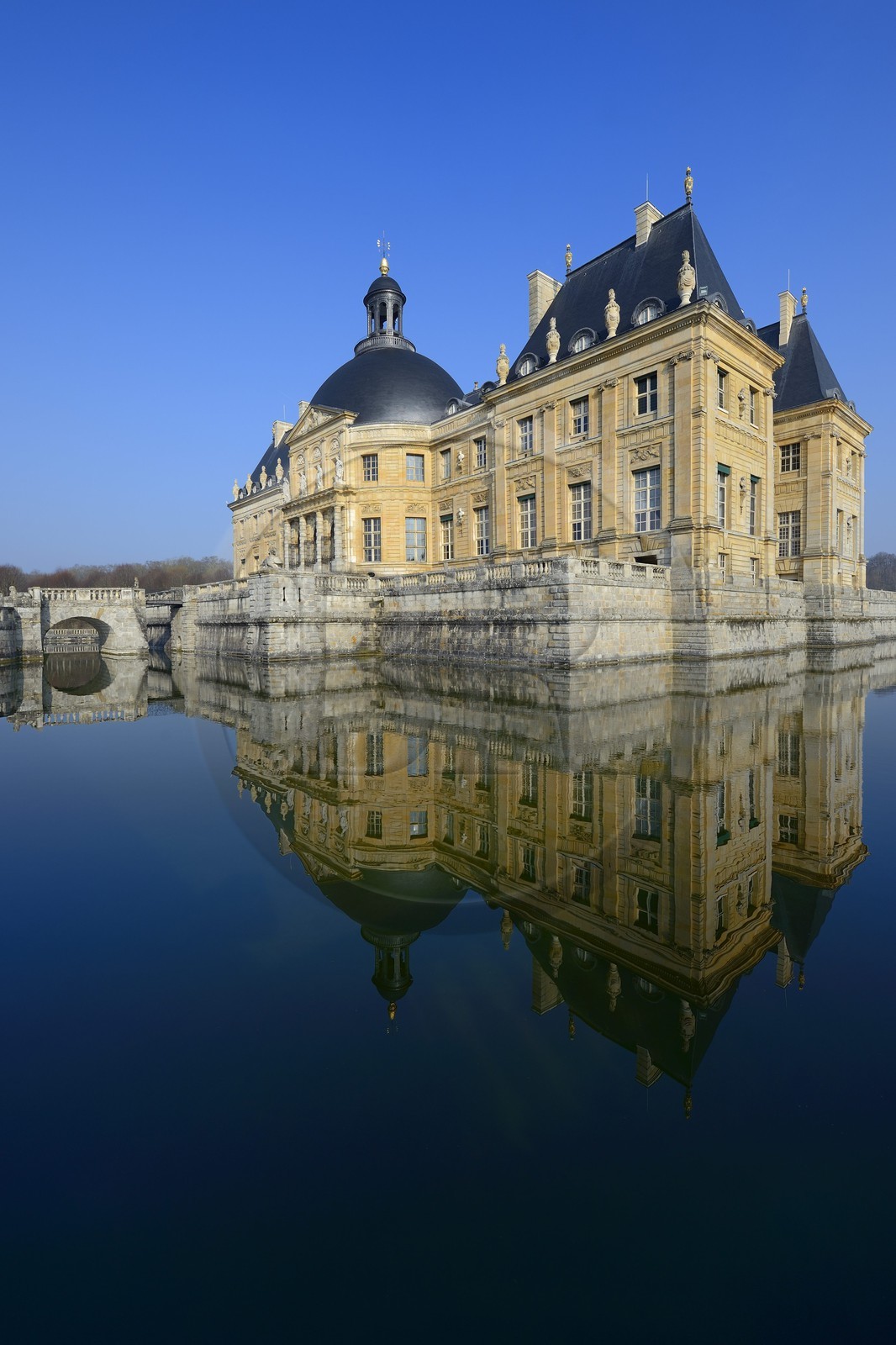 France, Seine et Marne, Maincy, Chateau de Vaux le Vicomte, southern facade of the castle