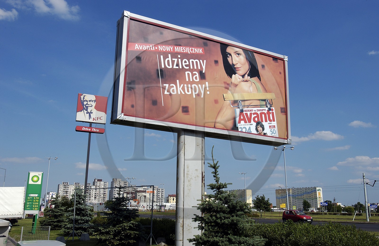 Poland, Kujavia-Pomerania, city of Torun, billboards in suburbs