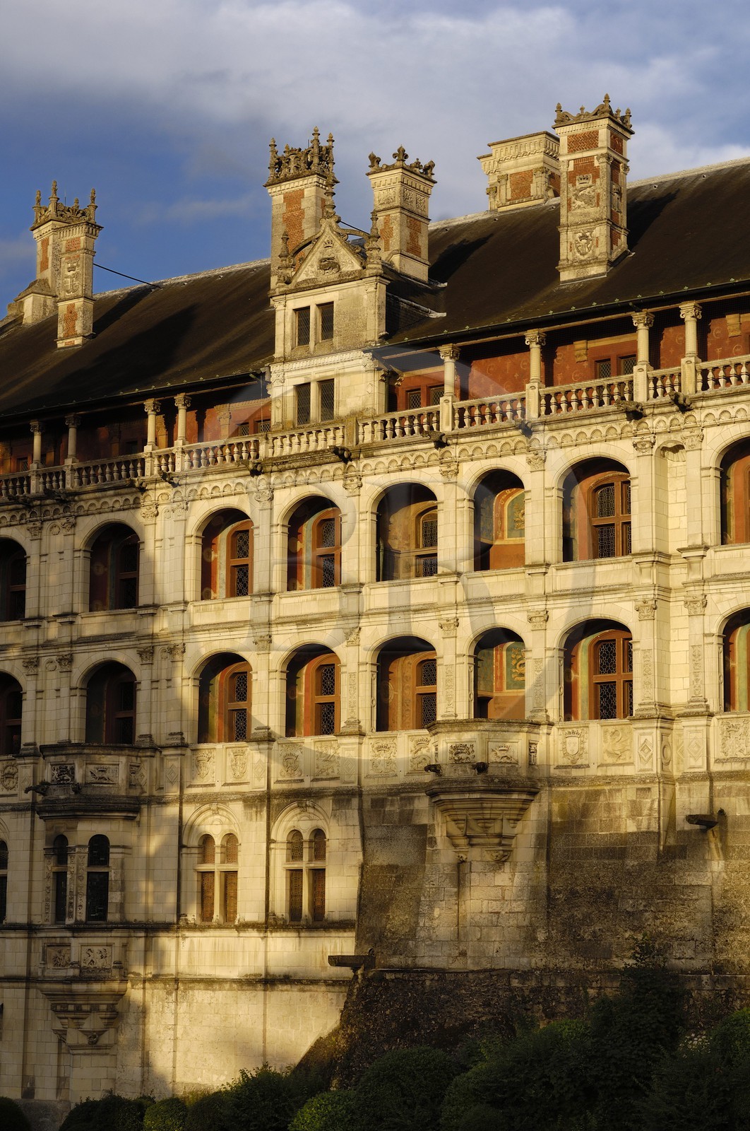 France, Loir et Cher, Loire Valley listed as World Heritage by UNESCO, Chateau de Blois, facade of the Loges in Francois I Wing