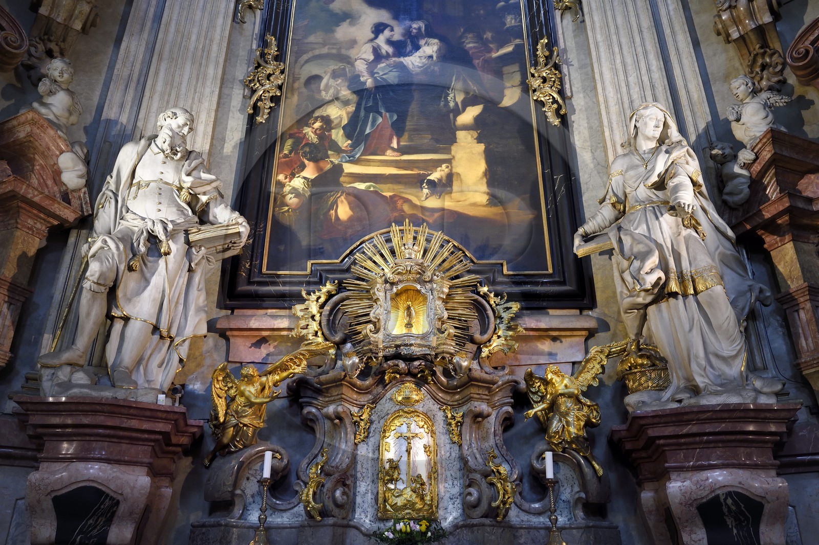 Czech Republic, Prague, historical center listed as World Heritage by UNESCO, Mala Strana district, the baroque church of Saint Nicolas (Sv Mikulase)