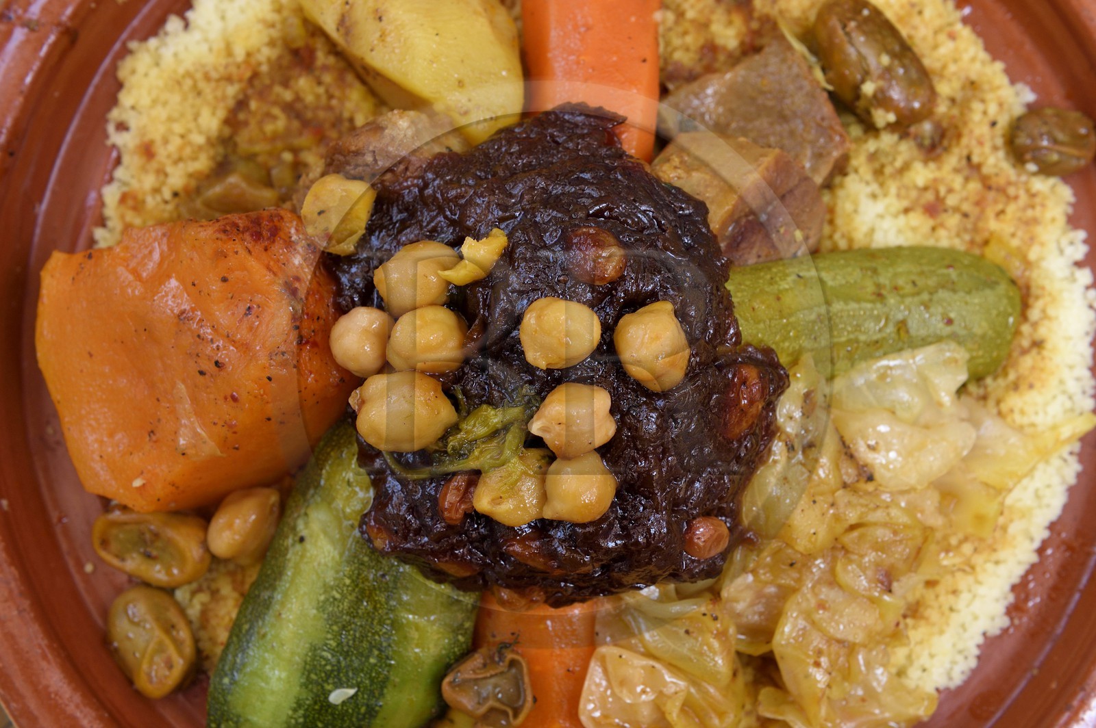 Morocco, Casablanca, restaurant La Scala in the Medina, moroccan couscous