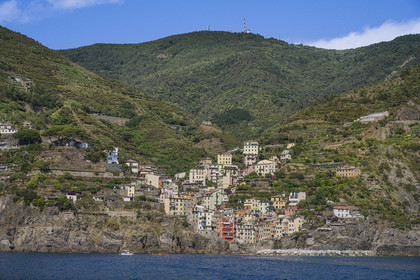 Italie, Ligurie, Cinque Terre, parc national des Cinque Terre classé Patrimoine Mondial de l'UNESCO, village de Riomaggiore