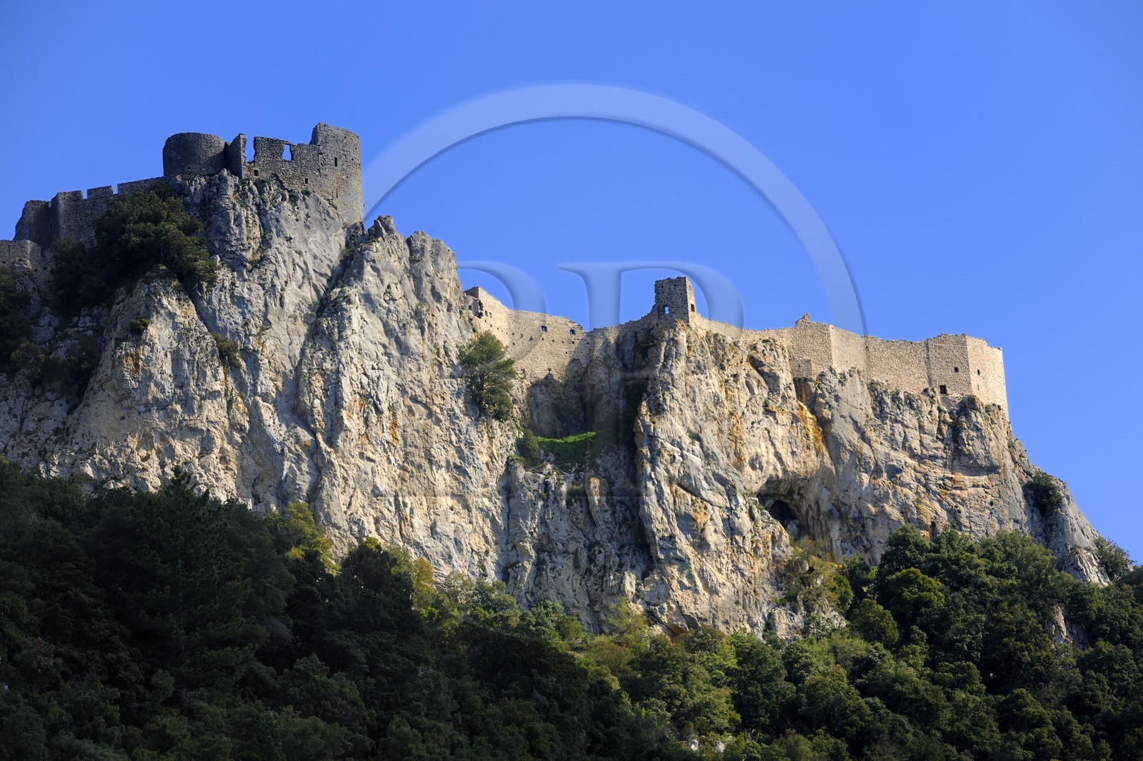 France, Aude, Peyrepertuse, the ruins of Cathar castle built in XIIth century