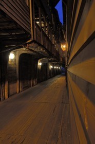 Norway, Hordaland County, Bergen, wooden houses in Bryggen District, listed as World Heritage by UNESCO, former trading post of the Hanseatic League